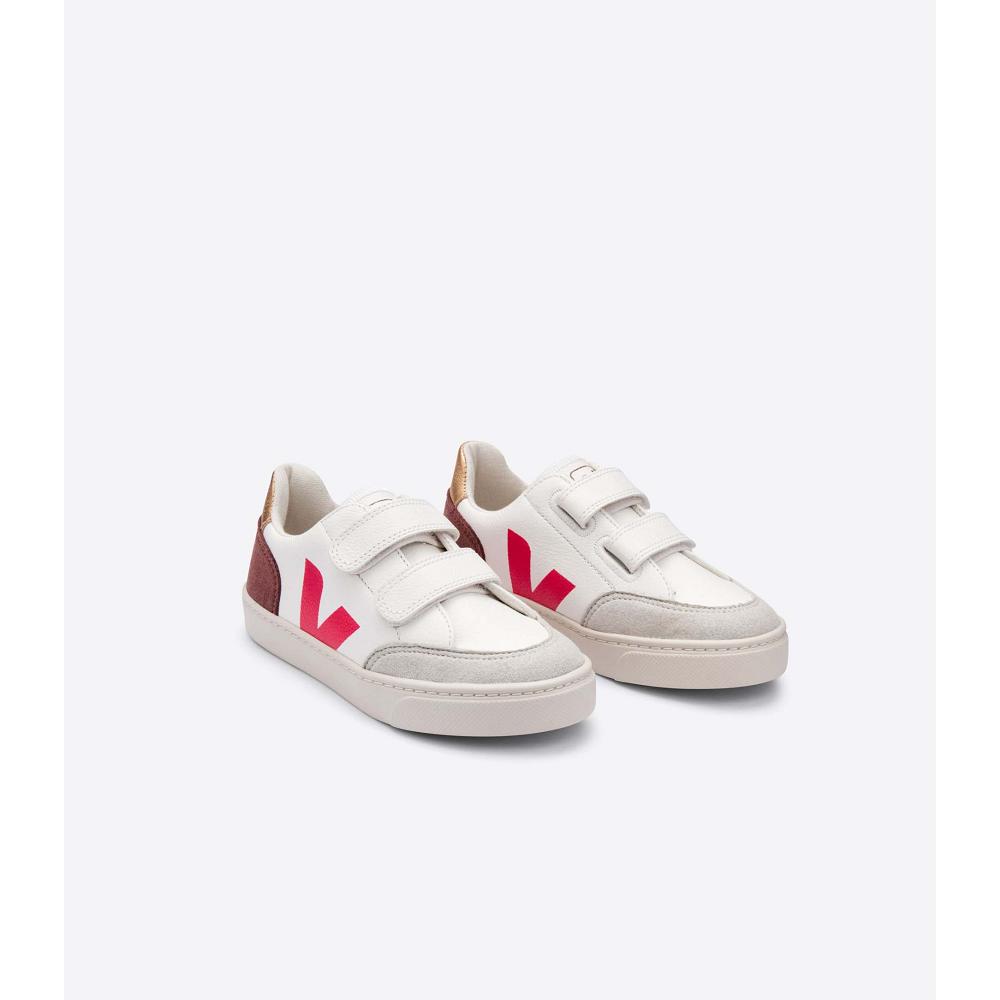 Veja V-12 CHROMEFREE Tenisky Detske White/Red | SK 885SGL